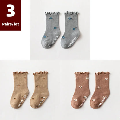 3 Pairs Anti-Slip Cotton Baby Socks