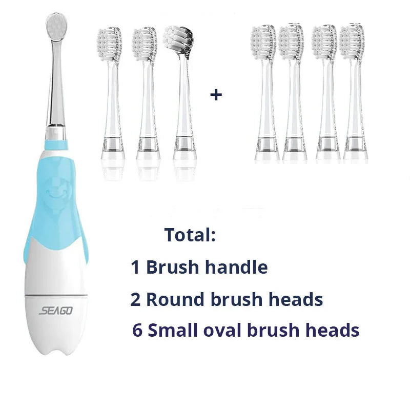 Seago Sonic Electric Toothbrush for Babies - LED, Smart Timer, & Waterproof