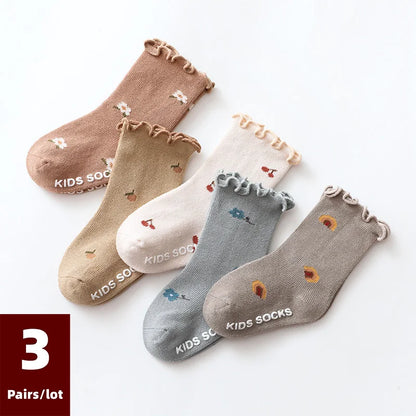 3 Pairs Anti-Slip Cotton Baby Socks