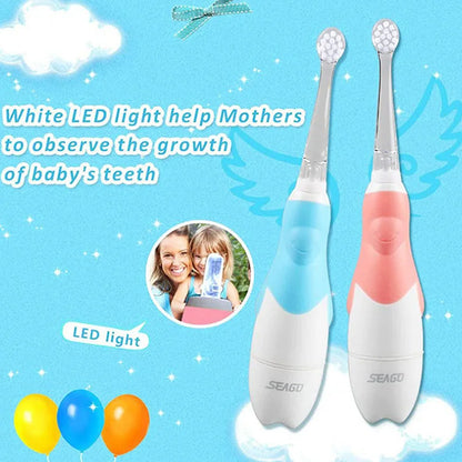 Seago Sonic Electric Toothbrush for Babies - LED, Smart Timer, & Waterproof