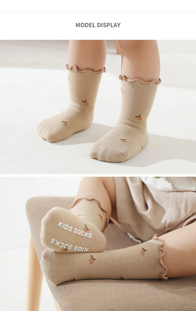 3 Pairs Anti-Slip Cotton Baby Socks