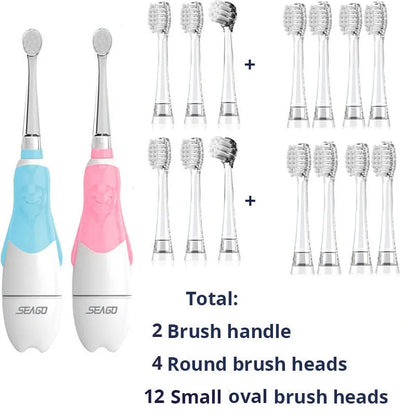 Seago Sonic Electric Toothbrush for Babies - LED, Smart Timer, & Waterproof