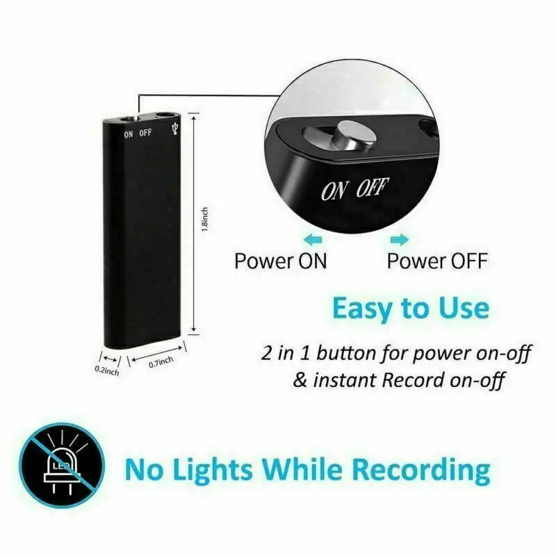 Ultra-Thin Mini Voice Recorder - 4-32GB