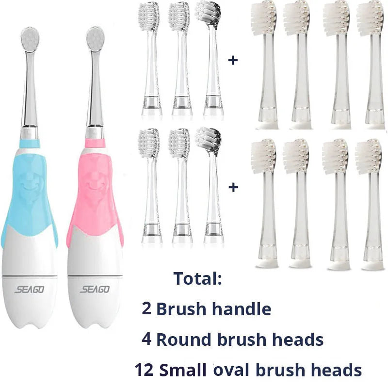 Seago Sonic Electric Toothbrush for Babies - LED, Smart Timer, & Waterproof