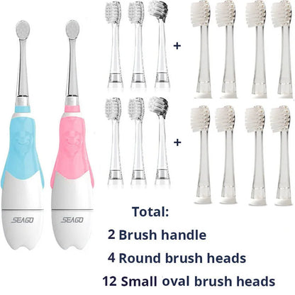 Seago Sonic Electric Toothbrush for Babies - LED, Smart Timer, & Waterproof