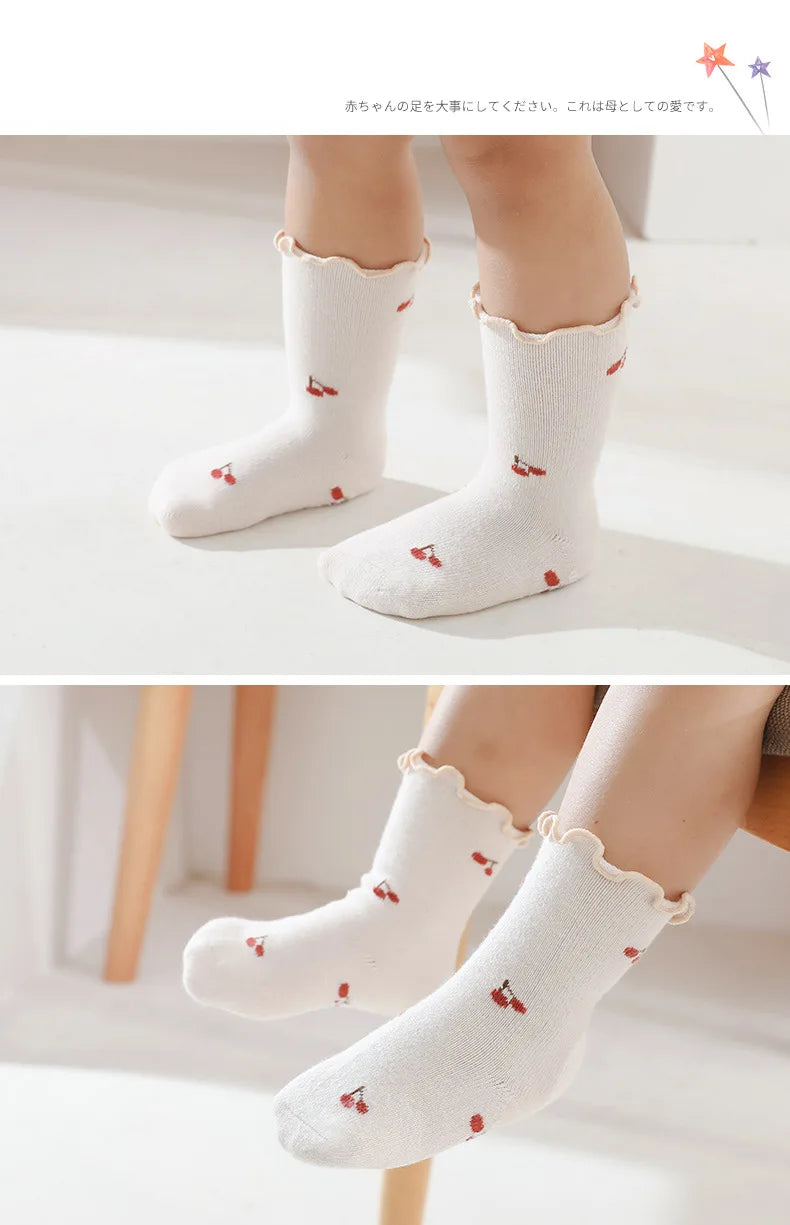 3 Pairs Anti-Slip Cotton Baby Socks