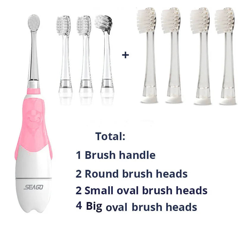 Seago Sonic Electric Toothbrush for Babies - LED, Smart Timer, & Waterproof