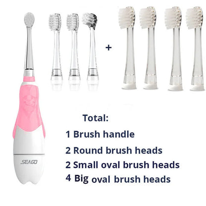 Seago Sonic Electric Toothbrush for Babies - LED, Smart Timer, & Waterproof