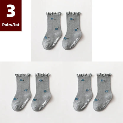 3 Pairs Anti-Slip Cotton Baby Socks