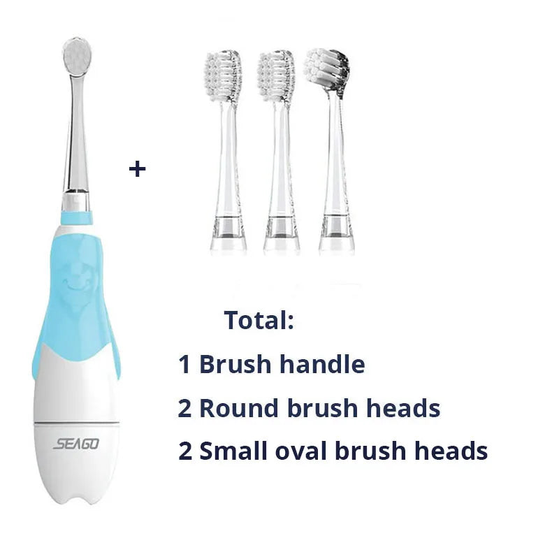 Seago Sonic Electric Toothbrush for Babies - LED, Smart Timer, & Waterproof