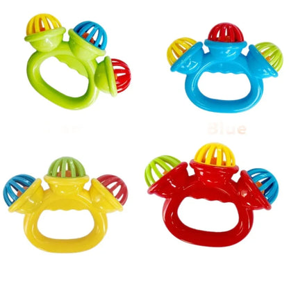 4PCS Baby Hand Rattle Ball Toys Newborn Grasping Hand Bell Sensory Toys Kids Safety Materials Toys for 0-24 Months Baby Children