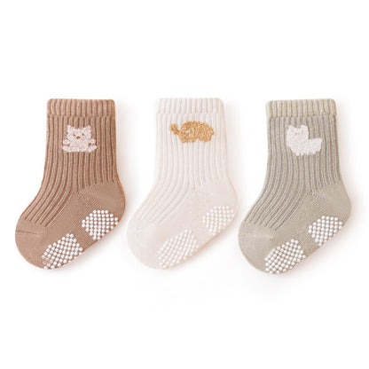 3 Pairs Korean Cartoon Baby Socks