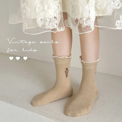 5 Pairs Princess Ruffle Cotton Socks