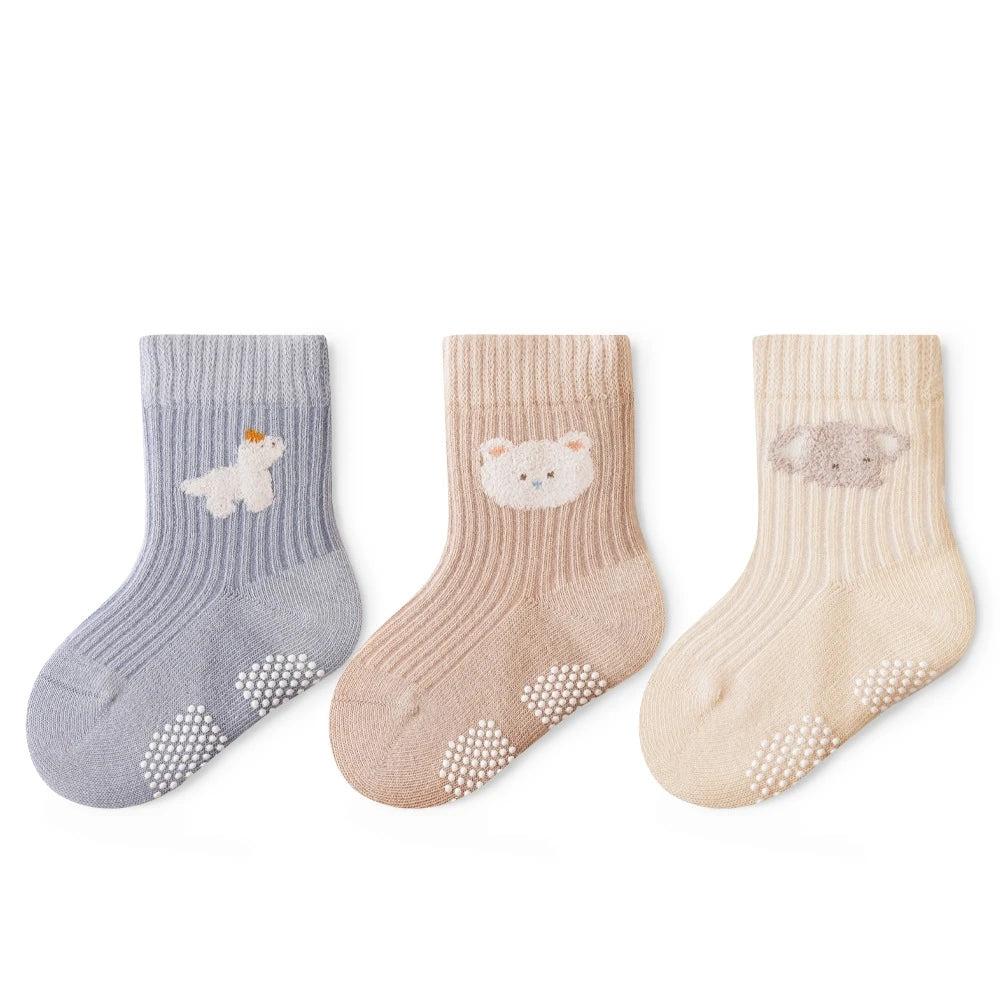 3 Pairs Korean Cartoon Baby Socks