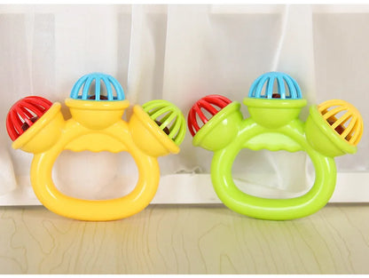 4PCS Baby Hand Rattle Ball Toys Newborn Grasping Hand Bell Sensory Toys Kids Safety Materials Toys for 0-24 Months Baby Children