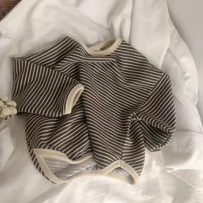 Lawadka Cotton Striped T-Shirt for Babies- Long Sleeve