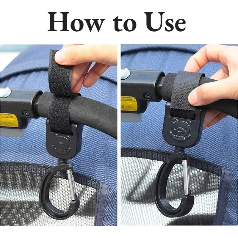 Stroller Hook Clips – 360° Rotation