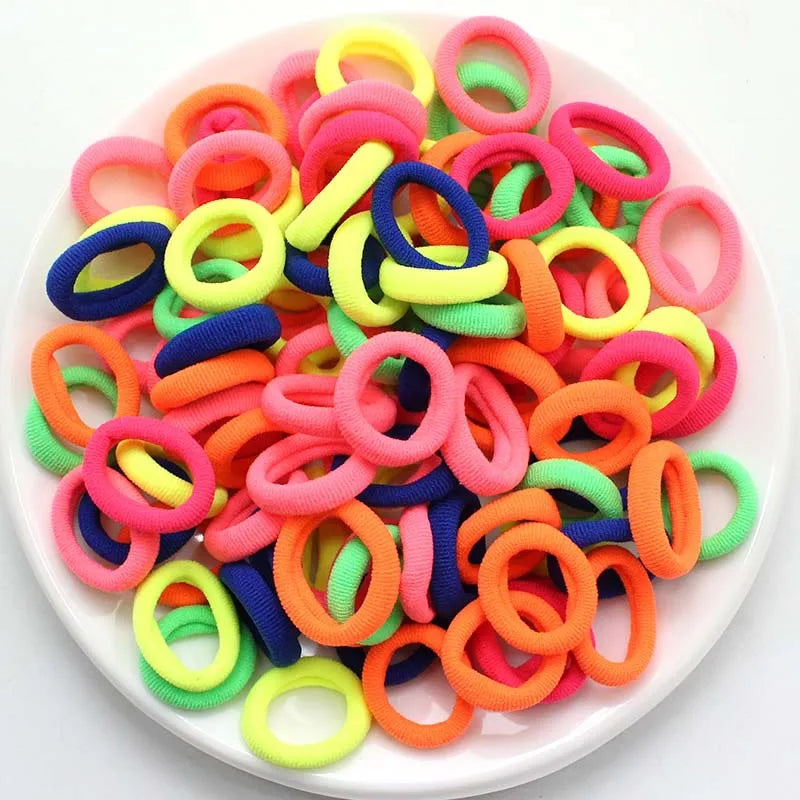 Colorful Nylon Hair Bands for Girls - Elastic Ponytail Holders & Scrunchies