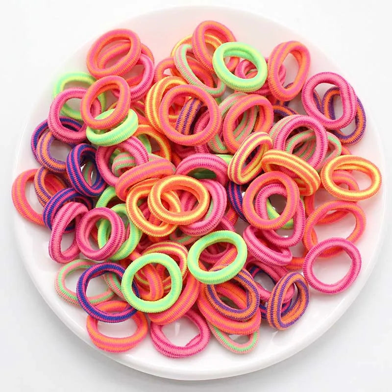 Colorful Nylon Hair Bands for Girls - Elastic Ponytail Holders & Scrunchies