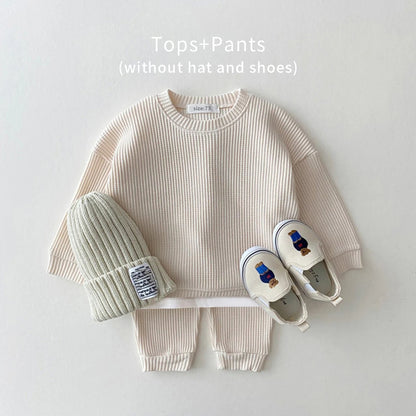 Korean Baby Waffle Cotton Clothing Set - 2PCS