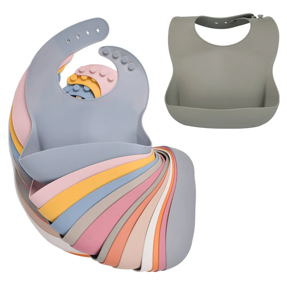 Silicone Baby Bibs - Waterproof Feeding Bibs for Toddlers & Newborns