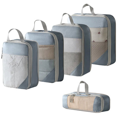 Compression Packing Cubes for Travel Suitcases - Lightweight, Expandable Organizers