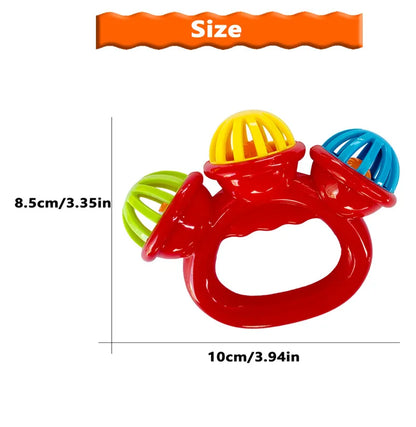 4PCS Baby Hand Rattle Ball Toys Newborn Grasping Hand Bell Sensory Toys Kids Safety Materials Toys for 0-24 Months Baby Children