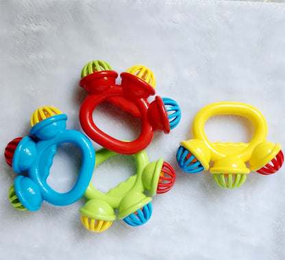 4PCS Baby Hand Rattle Ball Toys Newborn Grasping Hand Bell Sensory Toys Kids Safety Materials Toys for 0-24 Months Baby Children