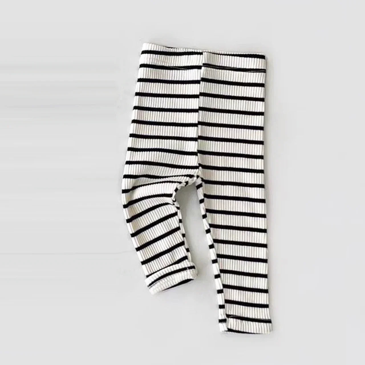 Baby Girls Striped Cotton Leggings - Slim Fit Stretch Pants