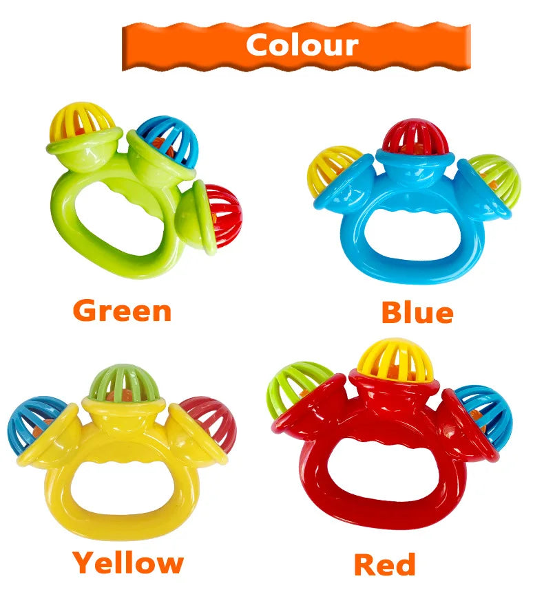 4PCS Baby Hand Rattle Ball Toys Newborn Grasping Hand Bell Sensory Toys Kids Safety Materials Toys for 0-24 Months Baby Children