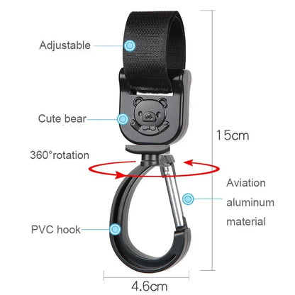 Stroller Hook Clips – 360° Rotation