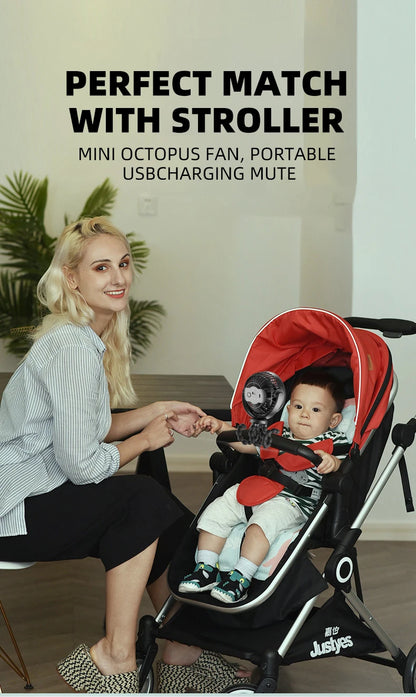 5200mAh USB Folding Fan – Stroller & Handheld Mini Fan (Large & Recomended Size)