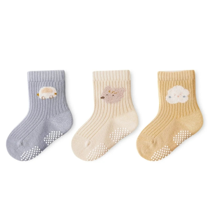 3 Pairs Korean Cartoon Baby Socks