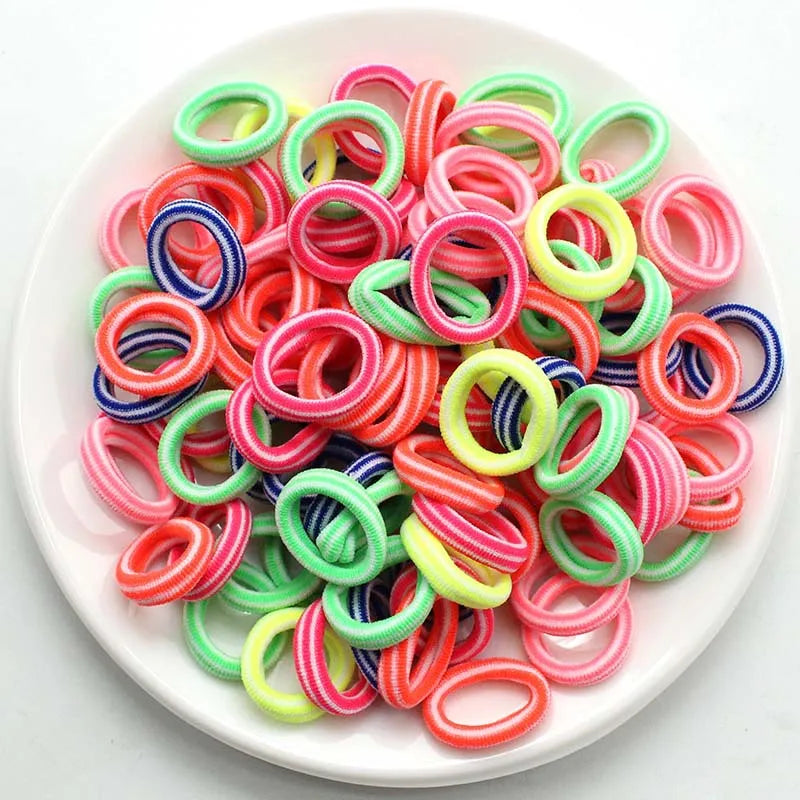 Colorful Nylon Hair Bands for Girls - Elastic Ponytail Holders & Scrunchies