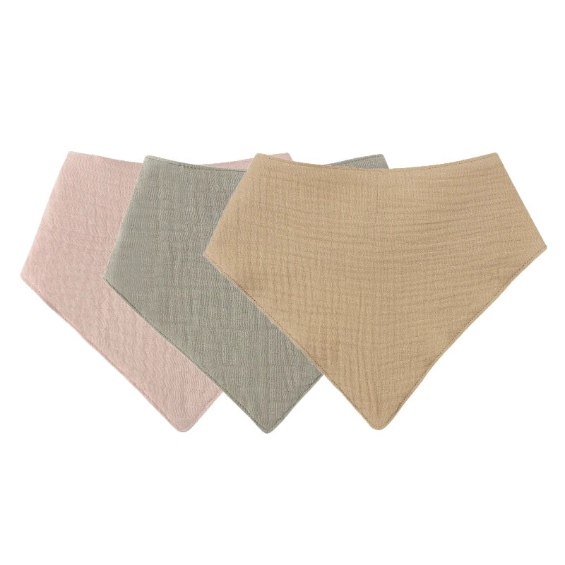 3/5 Pcs Muslin Baby Bibs & Face Towels