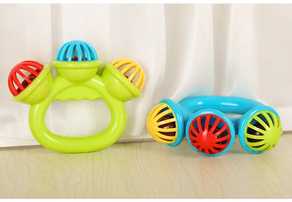 4PCS Baby Hand Rattle Ball Toys Newborn Grasping Hand Bell Sensory Toys Kids Safety Materials Toys for 0-24 Months Baby Children