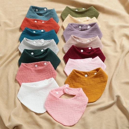 3/5 Pcs Muslin Baby Bibs & Face Towels