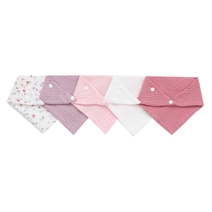 3/5 Pcs Muslin Baby Bibs & Face Towels