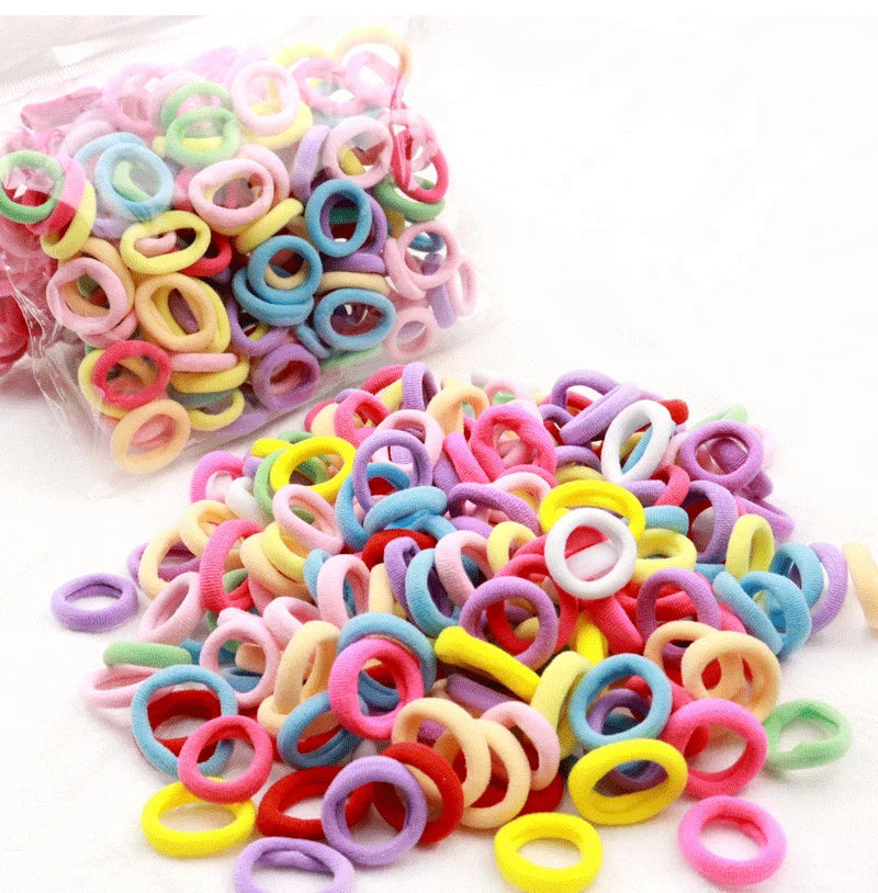 Colorful Nylon Hair Bands for Girls - Elastic Ponytail Holders & Scrunchies