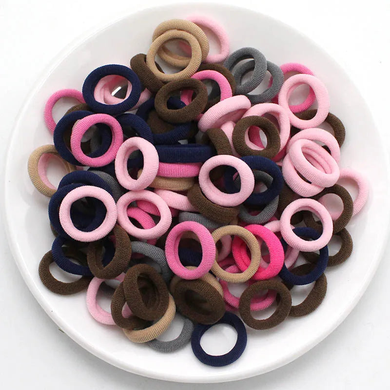 Colorful Nylon Hair Bands for Girls - Elastic Ponytail Holders & Scrunchies