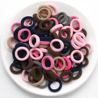 Colorful Nylon Hair Bands for Girls - Elastic Ponytail Holders & Scrunchies