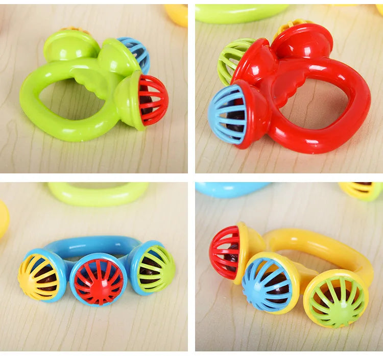 4PCS Baby Hand Rattle Ball Toys Newborn Grasping Hand Bell Sensory Toys Kids Safety Materials Toys for 0-24 Months Baby Children