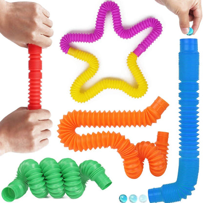 8-Pack Pop Tubes Fidget Toys for Stress Relief