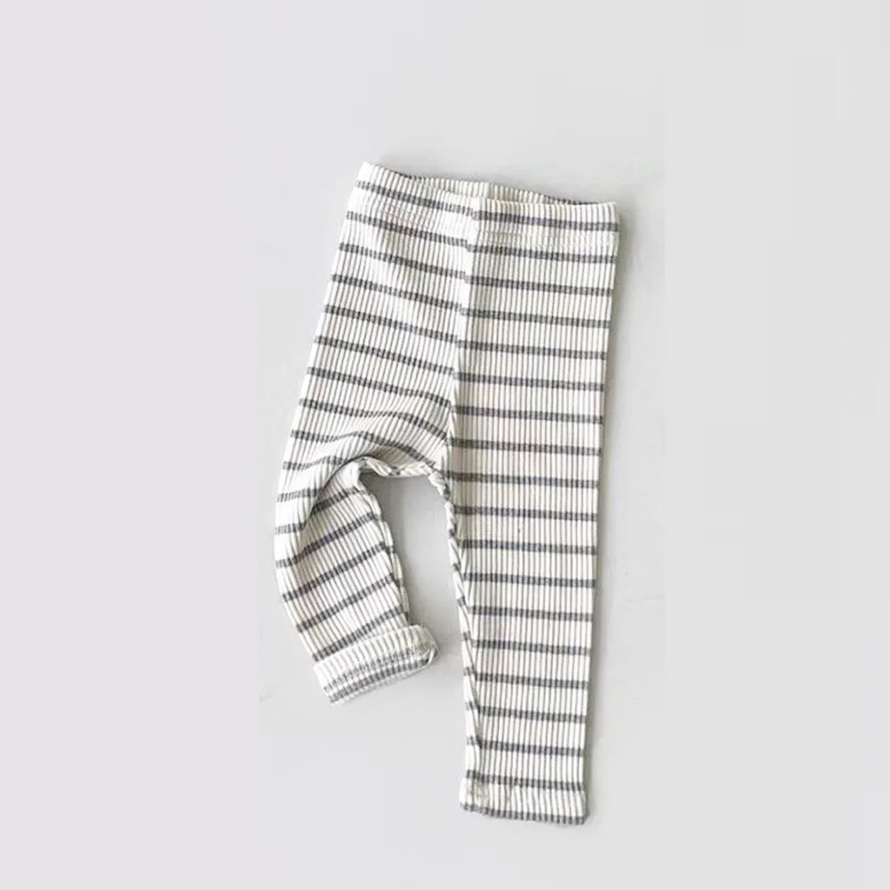 Baby Girls Striped Cotton Leggings - Slim Fit Stretch Pants