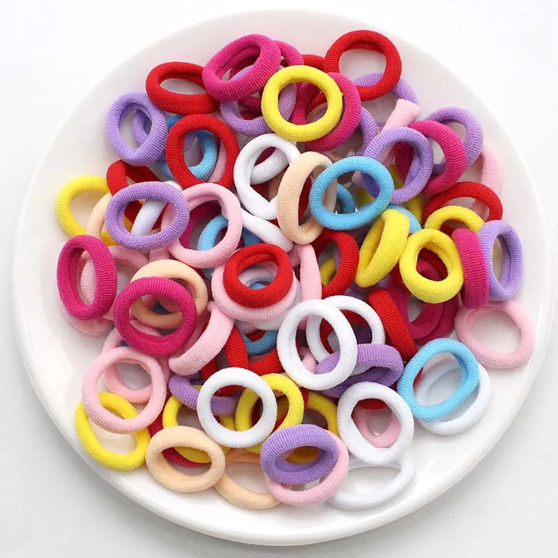 Colorful Nylon Hair Bands for Girls - Elastic Ponytail Holders & Scrunchies