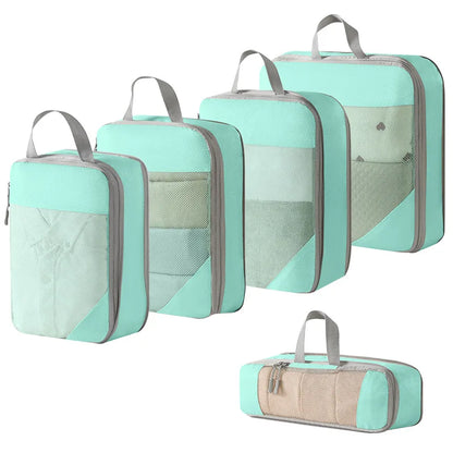 Compression Packing Cubes for Travel Suitcases - Lightweight, Expandable Organizers