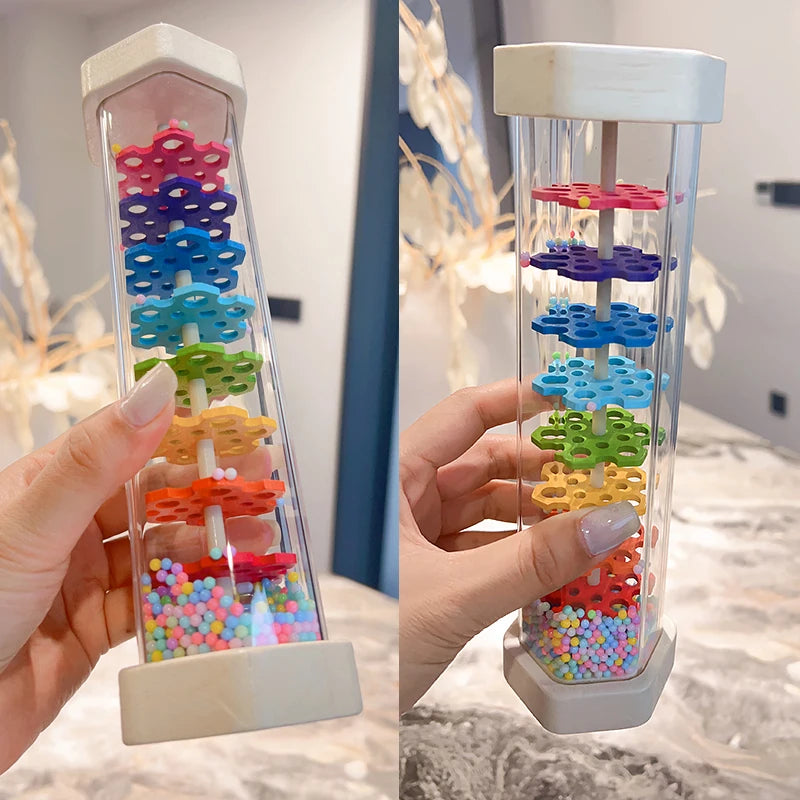 Baby Rain Stick Montessori Toys for Kids gift Rainbow Hourglass Music Rattle Baby Educational Toy Rainmaker Montessori Sensory