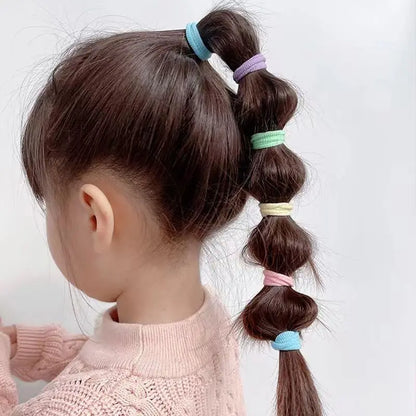 Colorful Nylon Hair Bands for Girls - Elastic Ponytail Holders & Scrunchies