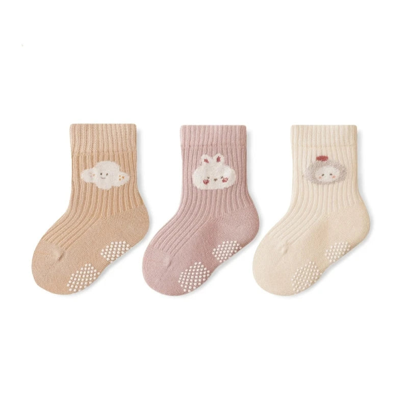 3 Pairs Korean Cartoon Baby Socks