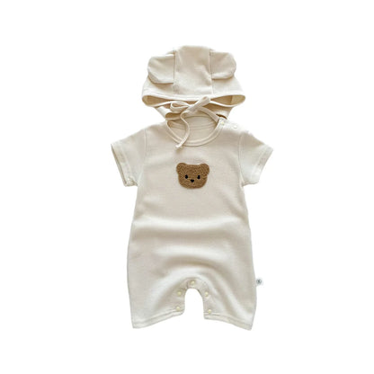 Summer Baby Bear Romper & Hat Set